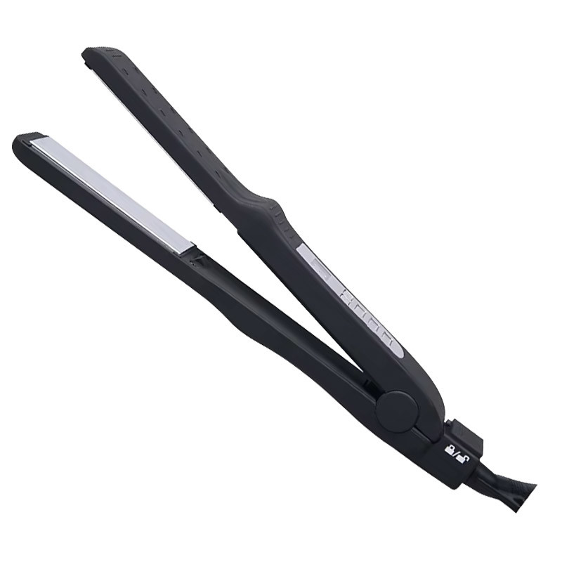 2 in 1 Reisgrootte Haarscherm en Curling Iron met veilig slot en verstelbare temperatuur