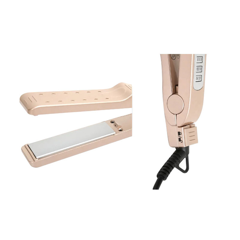 2 in 1 Reisgrootte Haarscherm en Curling Iron met veilig slot en verstelbare temperatuur