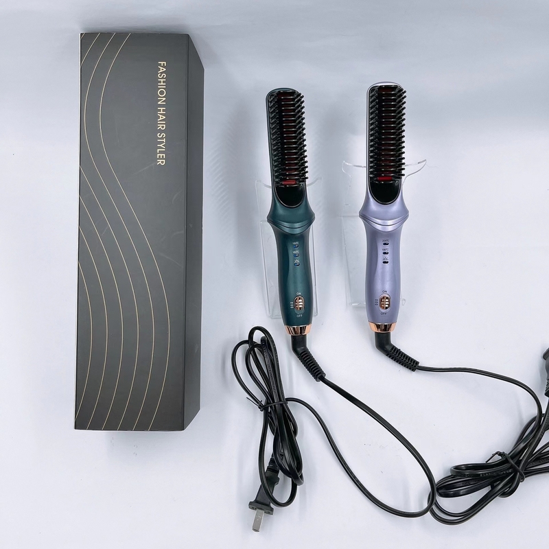 Blauw Purper Hot Comb Hair Straightener Voor Vrouwen Met 3 Temps 20s Snel Verwarmen