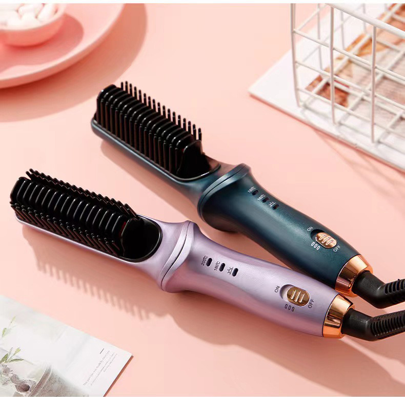 Blauw Purper Hot Comb Hair Straightener Voor Vrouwen Met 3 Temps 20s Snel Verwarmen