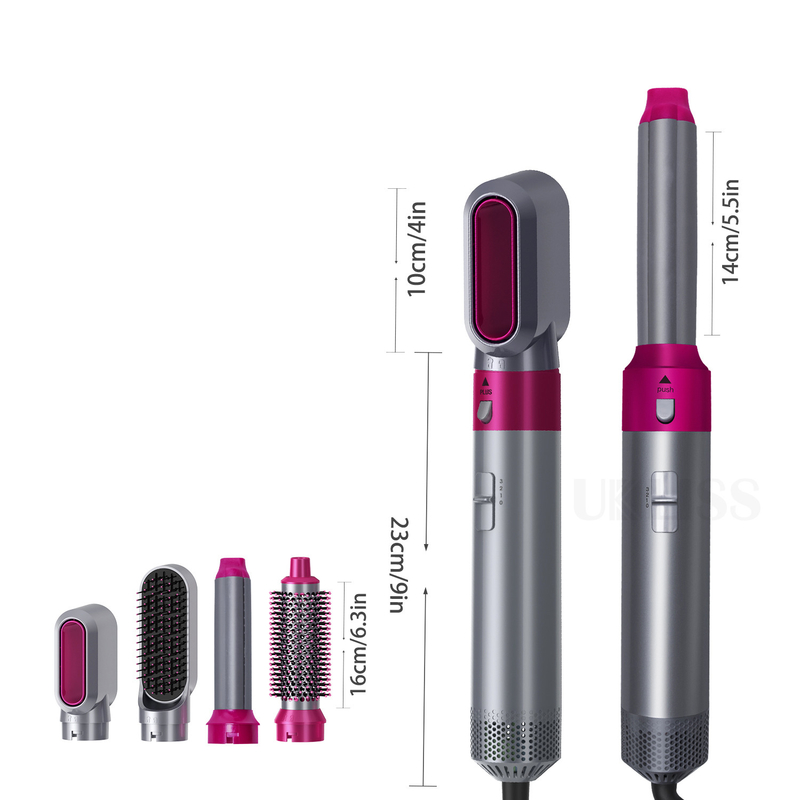 Negatieve-ion luchtwrap automatische krul haar styling warmluchtborstel 5 in 1 multi functie