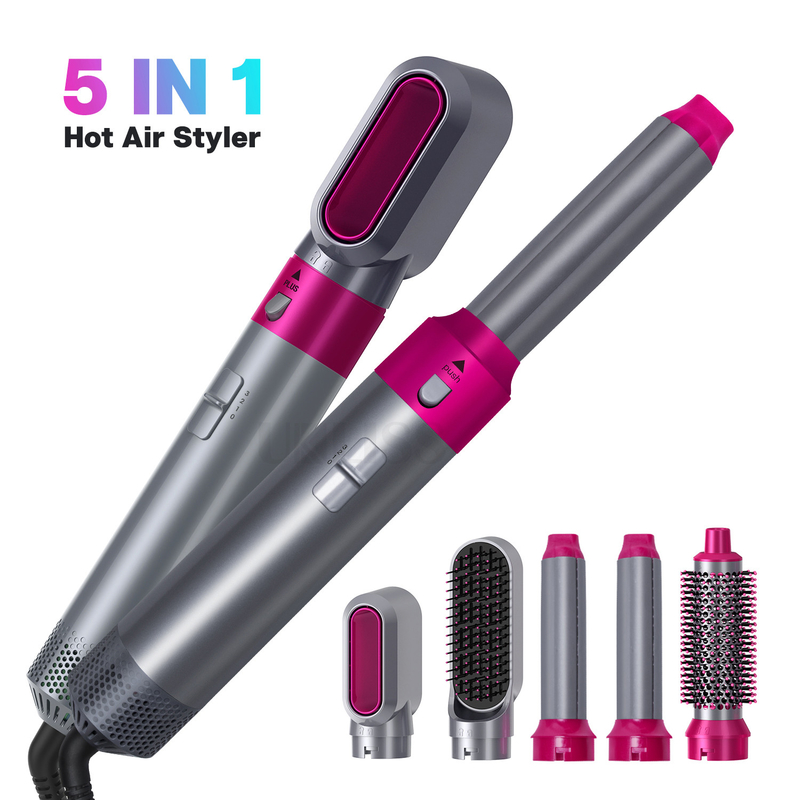 Negatieve-ion luchtwrap automatische krul haar styling warmluchtborstel 5 in 1 multi functie