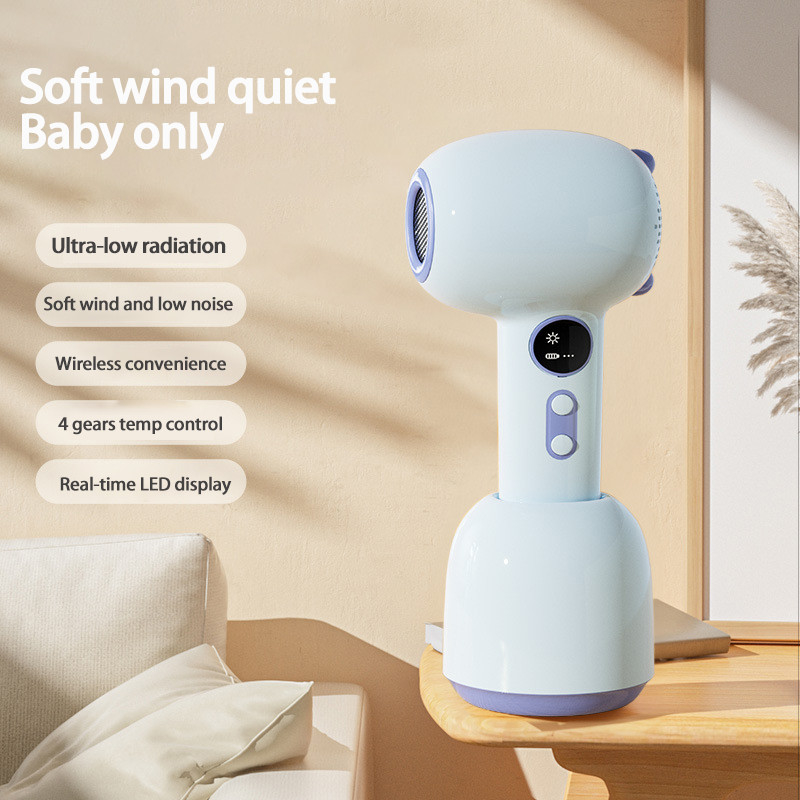 Drubbelloze haardroger met constante temperatuur voor de bescherming van de huid van de baby