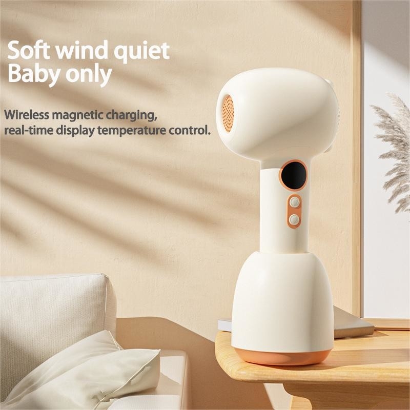 Draadloze babyhaardroger zachte warmte zachte lucht oplaadbare kleine haardroger voor baby met 3 instellingen