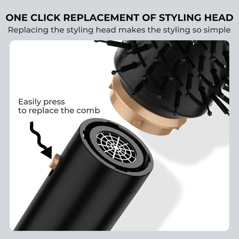 Professionele 6 in 1 krachtige opvouwbare haarstiler met warme lucht droger Ionische schoonheidssalon Balck Golden