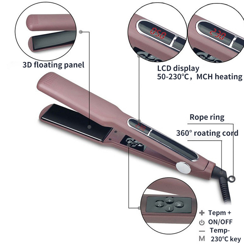 45W/60W MCH Fast Heating Technology 2 in 1 Haardraaier LCD Display Flat Iron