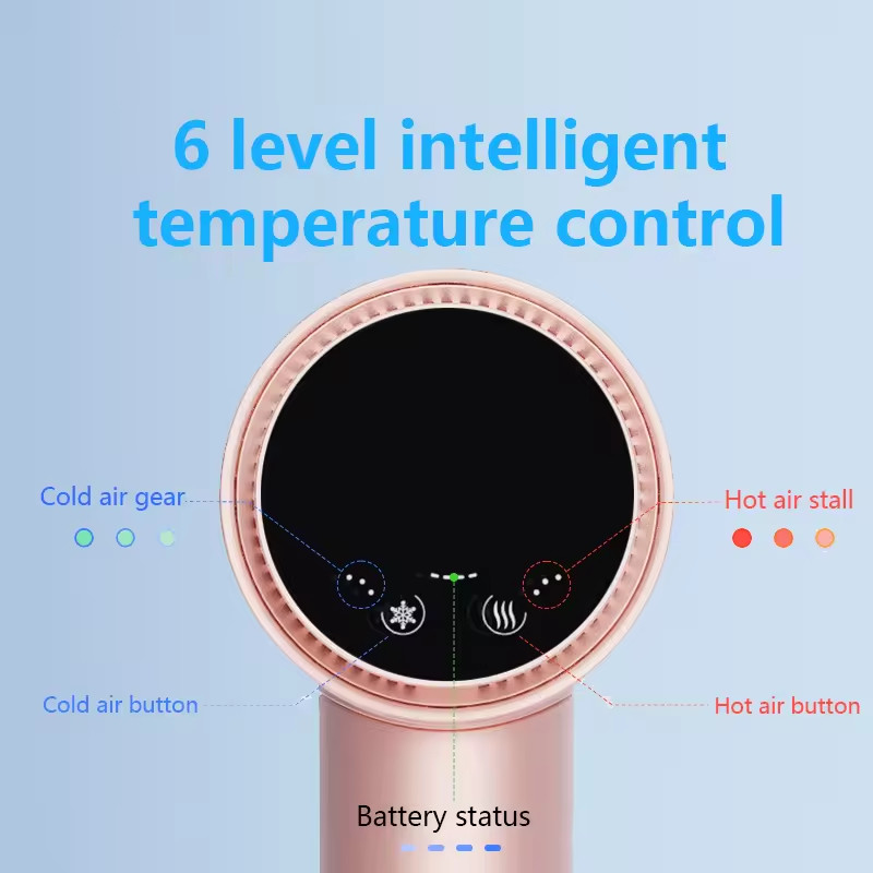 Oplaadbare draadloze haardroger ondersteunt lange levensduur van de batterij, lage temperatuur en negatieve ionen haardroger