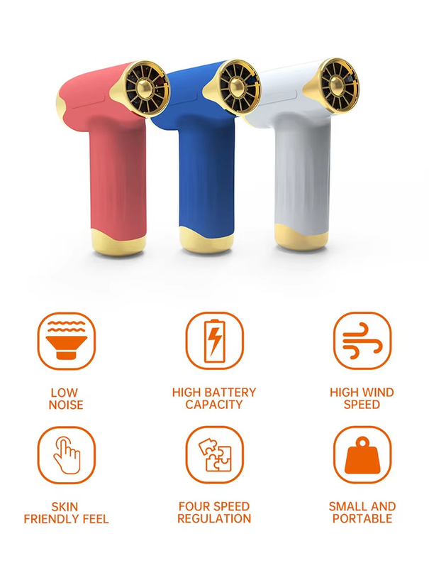 4 Warmte niveaus Draadloze haardroger met lange levensduur van de batterij en spuit/diffuser