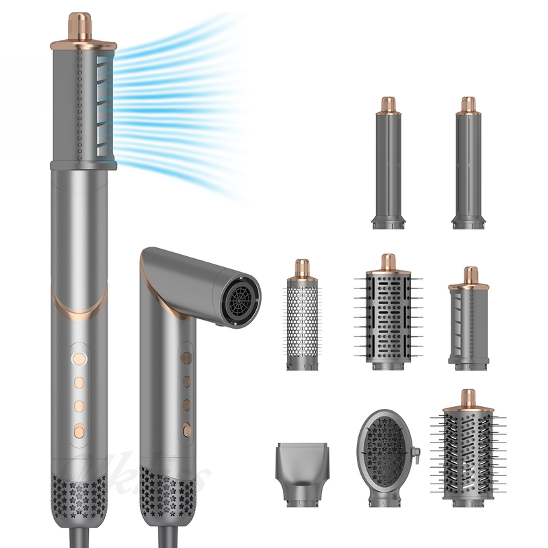 Professionele 8 in 1 haarstyling Warmluchtborstel Multi Curling Drogen Rechtzetten Negatieve Ion vouw cadeautje Set
