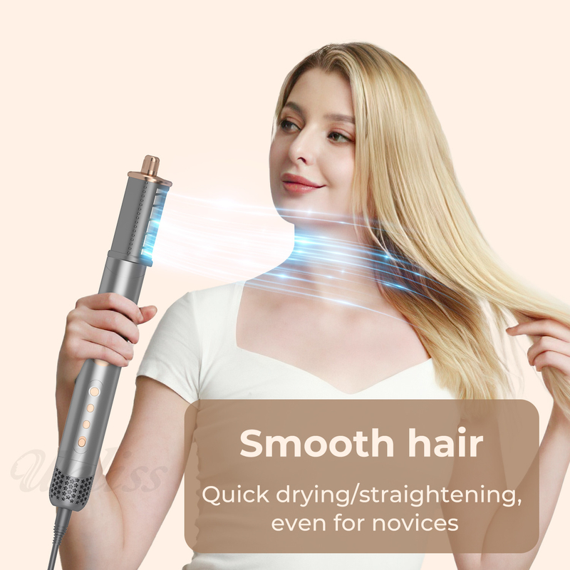 8-in-1 opvouwbare haardroger set met verstelbare warmteinstellingen en multi-nozzle ontwerp