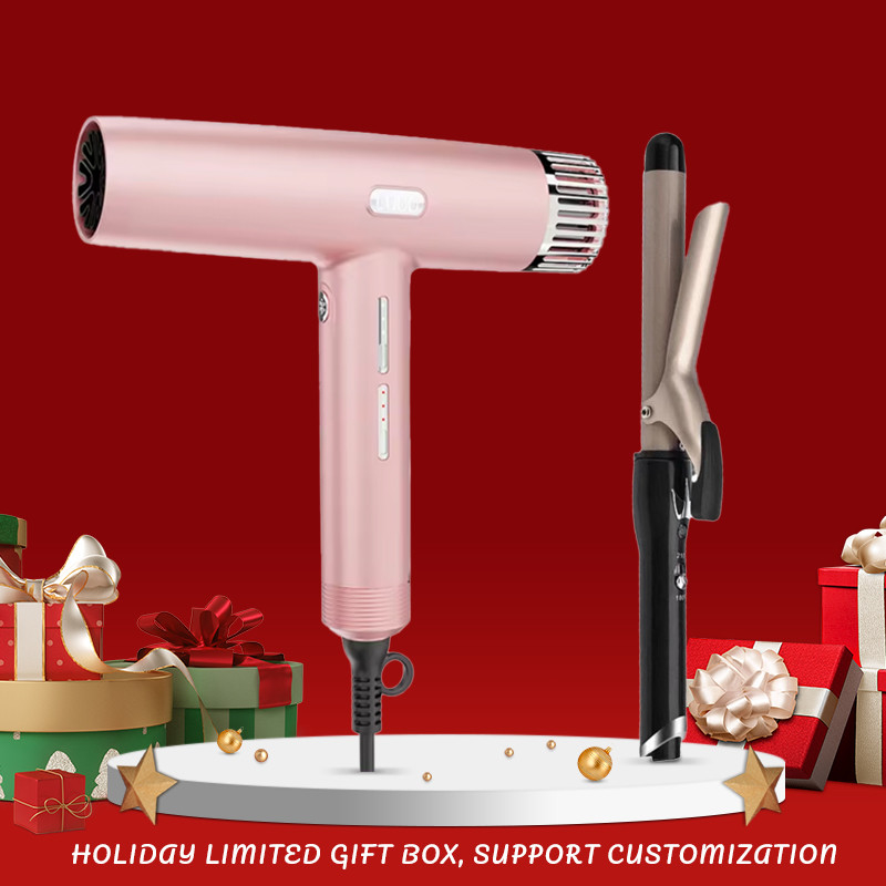 Festival cadeau doos set aangepast haardroger curling wand set met 1M power cord concentrator mondstuk