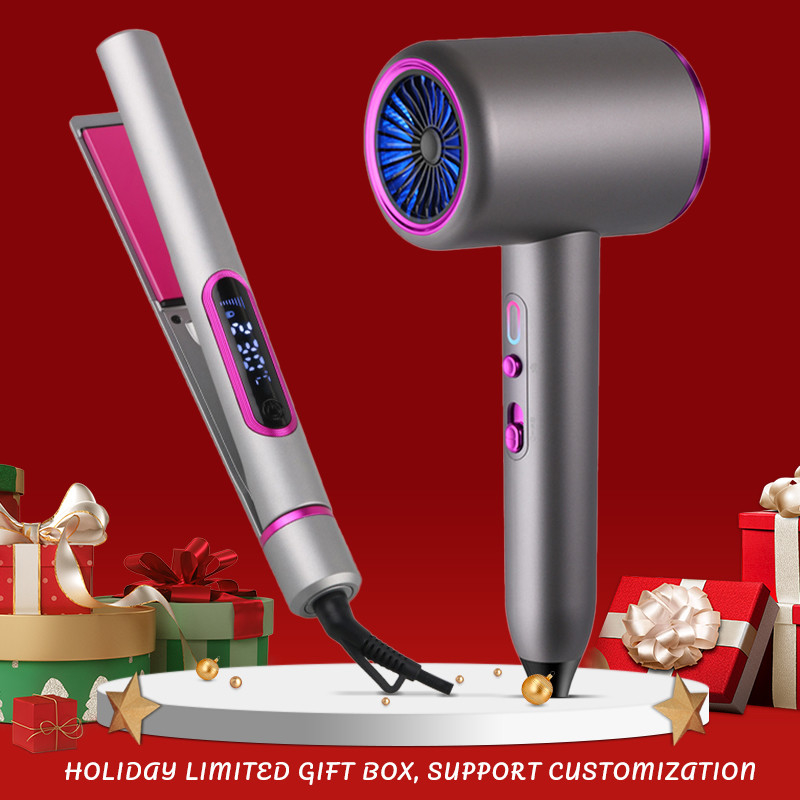 Festival cadeau doos set aangepast haardroger curling wand set met 1M power cord concentrator mondstuk