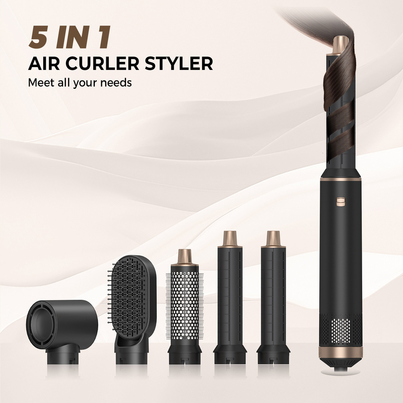 Multifunktioneel 5 in 1 warmluchtkamset Styling Ruisreductie Curling IJzer negatieve-ion technologie