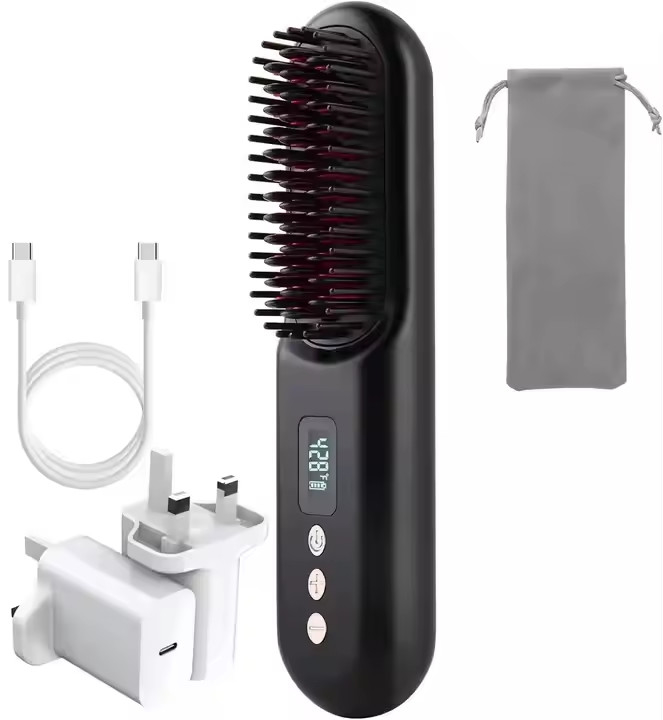 Reizen Elektrische Haardraaier Kam met USB oplaadbaar en 6 voet kabel lengte