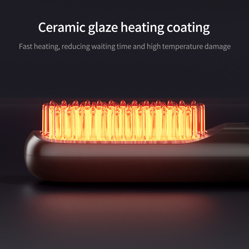 Draagbare draadloze haarscherpingsborstel 35 W snelle verwarming Type-C met negatieve ionen voor buitengebruik