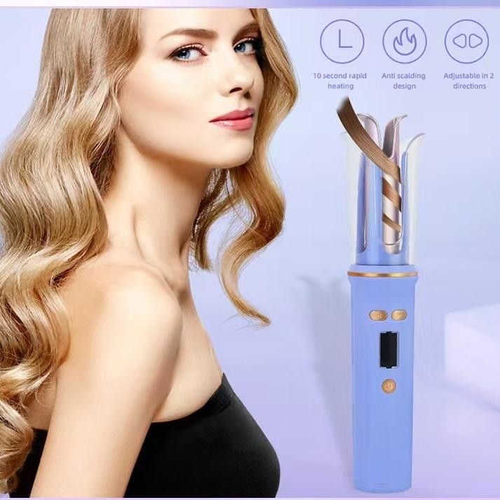 USB oplaadbare draagbare haarkruller reis draadloos Mini Hair Iron Auto Curler LCD display Temperatuur