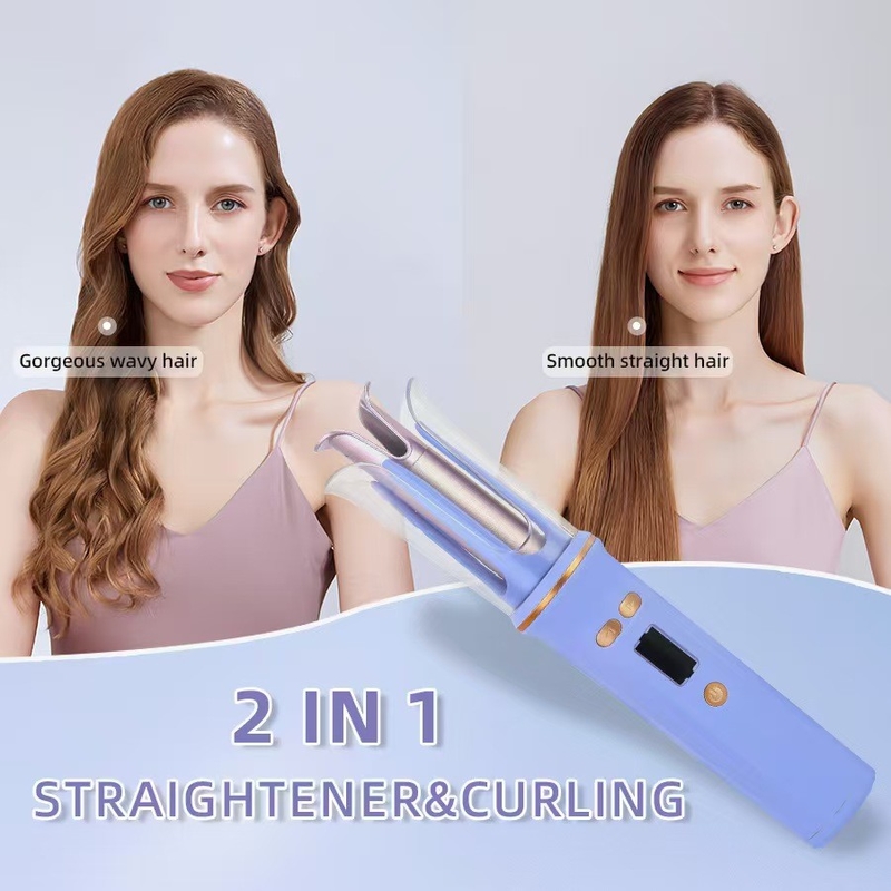 USB oplaadbare draagbare haarkruller reis draadloos Mini Hair Iron Auto Curler LCD display Temperatuur