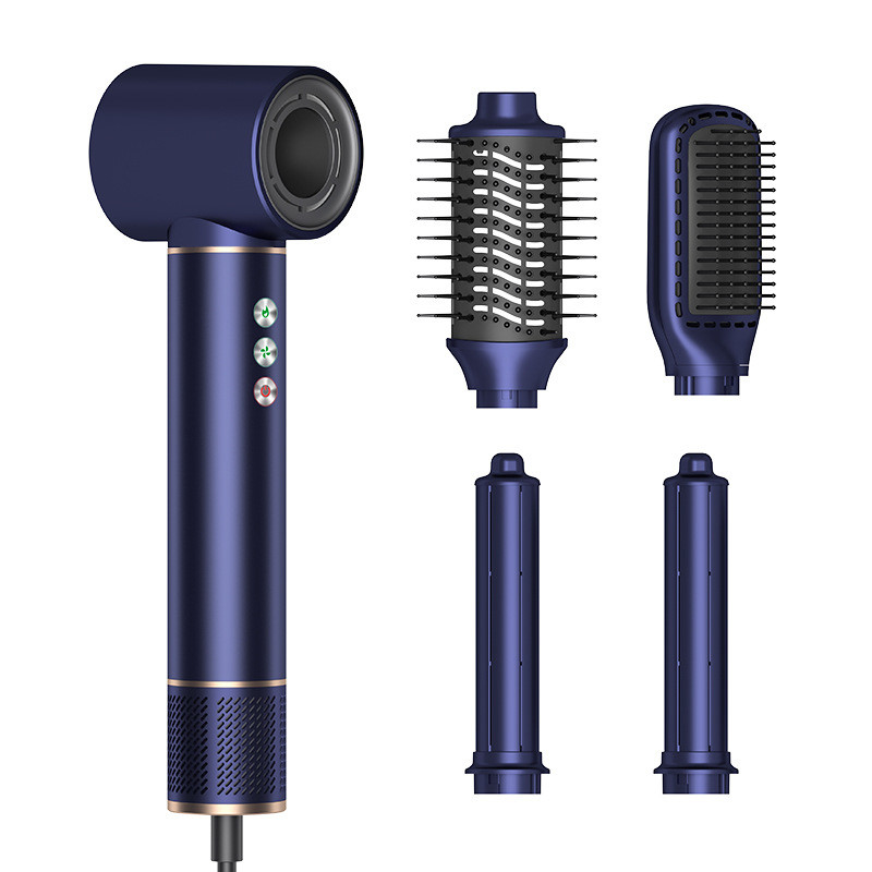5 in 1 Hot Air Brush High Speed Brushless Motor Automatic Curling Hair Dryer Set Negatieve Ion Aviation Aluminium Shell