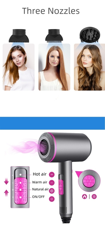 1500 watt elektrische haardroger met 3 multifunctionele accessoires voor een perfecte gladde kapsel