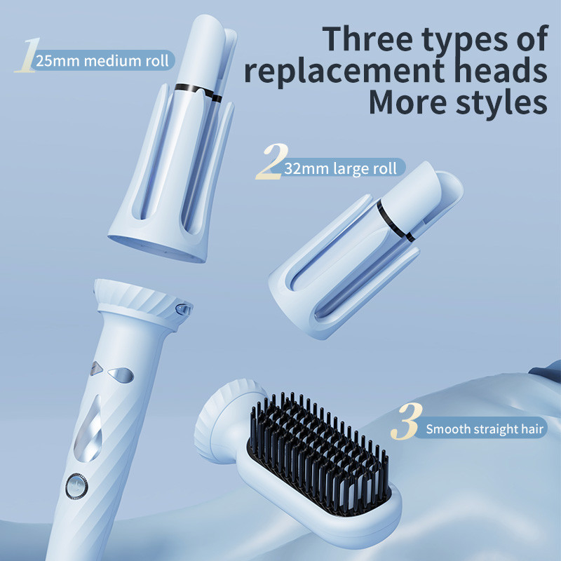 3-in-1 automatisch krulstrijker met piepwaarschuwing, haarstyling tool voor moeiteloze krullen en golven