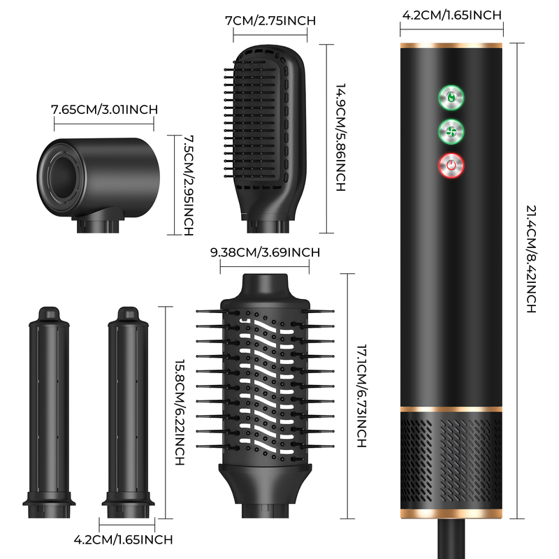 220V 5 in 1 snelheid Hot Air Styler Professionele Frizz-Free Blow Dryer Borstel Curl Rectificeren met Travel Bag 3 Gear Cold