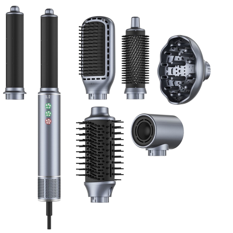 7 in 1 High-Speed Hot Air Styler 110 000 RPM Draaibaar haarprofessional Frizz-Free Blow Dryer Borstel Geen warmtebeschadiging