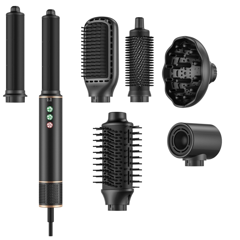 7 in 1 High-Speed Hot Air Styler 110 000 RPM Draaibaar haarprofessional Frizz-Free Blow Dryer Borstel Geen warmtebeschadiging