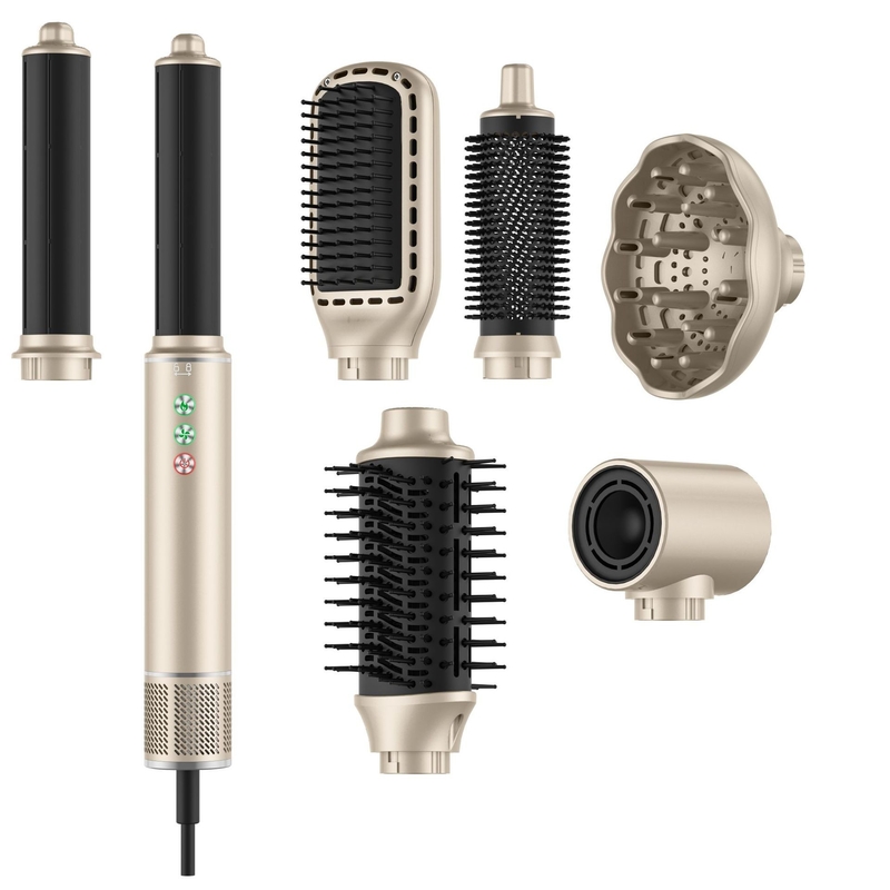 7 in 1 High-Speed Hot Air Styler 110 000 RPM Draaibaar haarprofessional Frizz-Free Blow Dryer Borstel Geen warmtebeschadiging