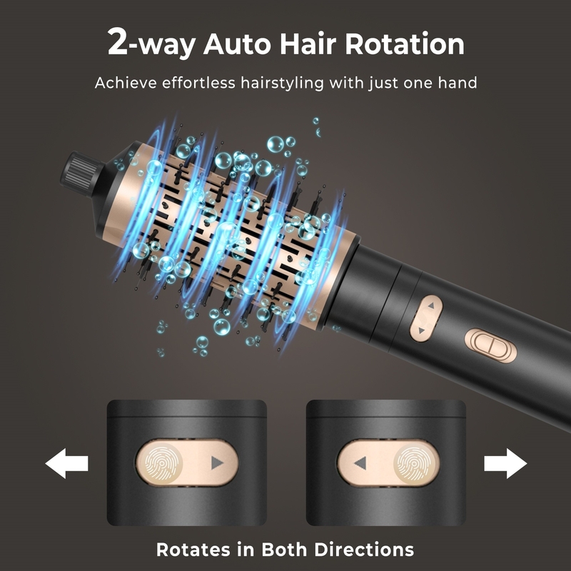 Haardroger Borstel 6 in 1 Haarstiler Zilveren Ionische Technologie Sneldrogen Multi Styler voor recht krullend en krullend haar