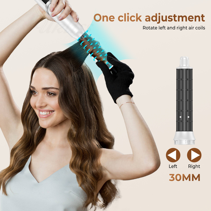 Snel drogen 8 in 1 professionele haardroger met warme lucht borstel met auto-wrap curler en 2M Power Cord 1500W Multi-Styler