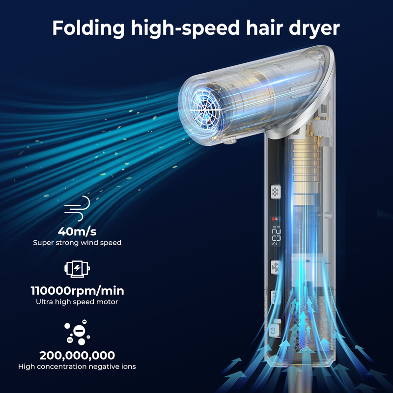 Snel drogen 8 in 1 professionele haardroger met warme lucht borstel met auto-wrap curler en 2M Power Cord 1500W Multi-Styler