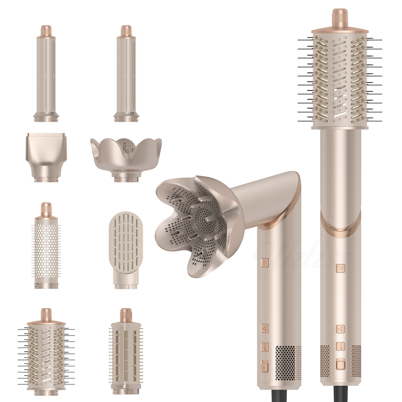 Koud 4 versnelling 8 in 1 haarstyler 110 000 RPM snelheid negatieve ionische haardroger Automatisch krullen ijzer Volumizer rechtmaker