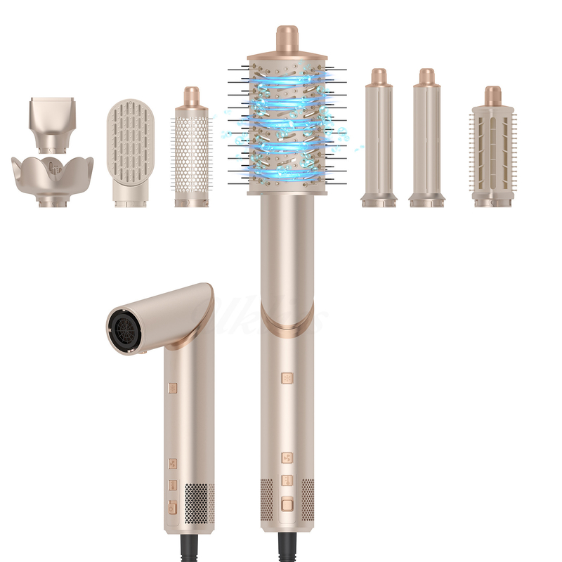 Koud 4 versnelling 8 in 1 haarstyler 110 000 RPM snelheid negatieve ionische haardroger Automatisch krullen ijzer Volumizer rechtmaker