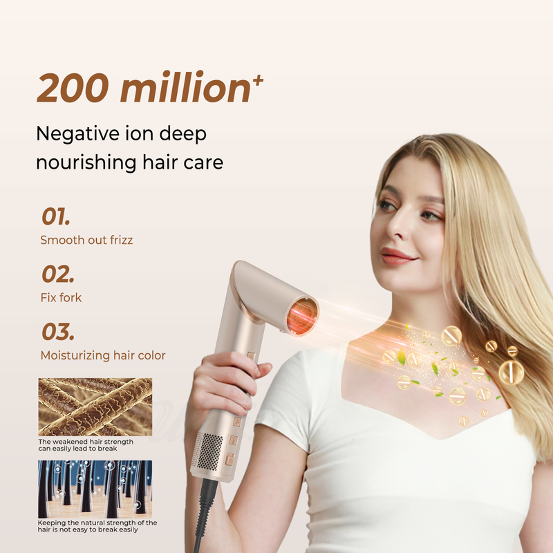 Koud 4 versnelling 8 in 1 haarstyler 110 000 RPM snelheid negatieve ionische haardroger Automatisch krullen ijzer Volumizer rechtmaker