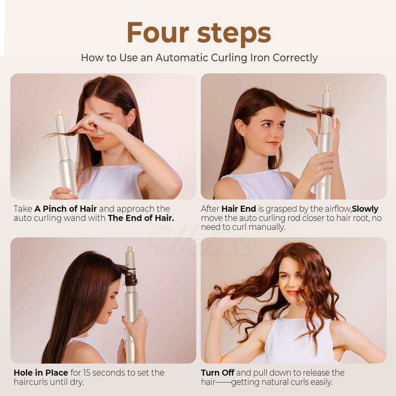 Koud 4 versnelling 8 in 1 haarstyler 110 000 RPM snelheid negatieve ionische haardroger Automatisch krullen ijzer Volumizer rechtmaker