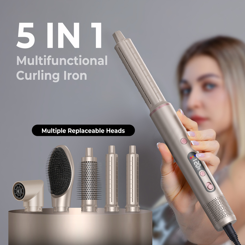 6 in 1 professionele warmluchtstiler krachtige haardroger & strekker set curling voluminering strekken