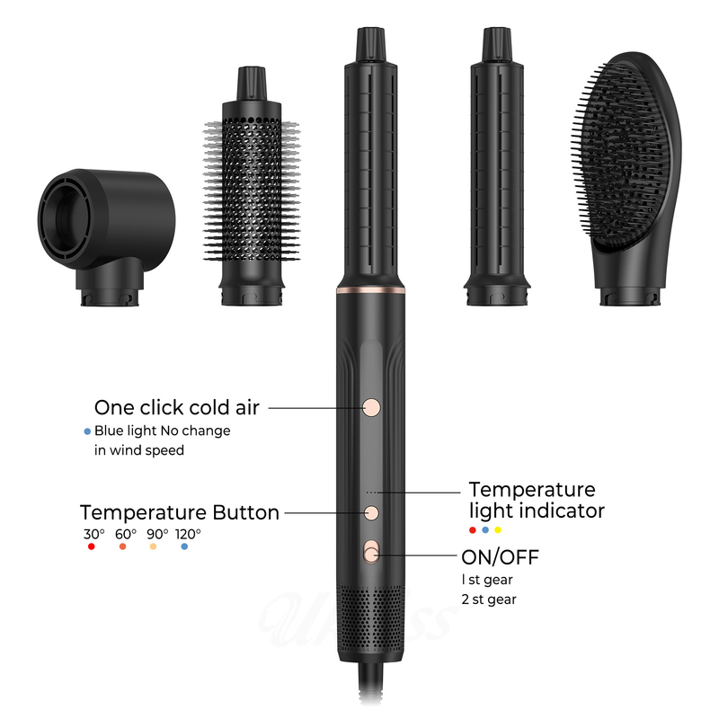 Professionele Warmlucht Styling Haardroger Borstel 5 in 1 Snelheid Negatief Ionisch Snel Drogen Koud 4 Gear Spanning 110V/50HZ 240V/60HZ